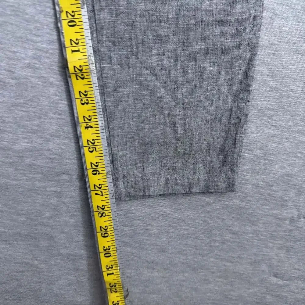 Uniqlo Men's Size Small Gray Linen Blend Tapered Slim Drawstring Casual Pants